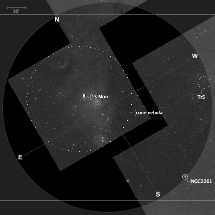 Cone Nebula area FOV
